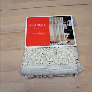 Opalhouse Cream Crocheted Shower Curtain
